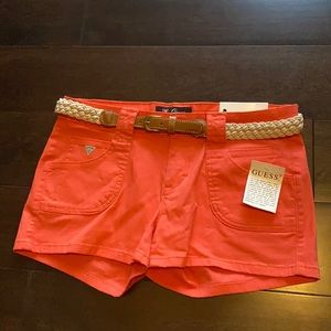 Women’s NWT Guess Shorts Size 27 Denim Coral Punch